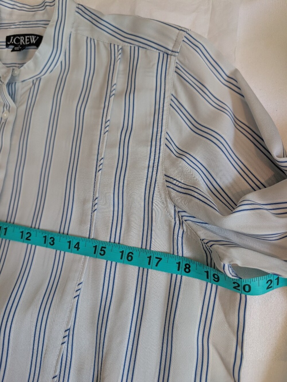 J Crew Tuxedo-bib button-up shirt in striped cotton poplin CT079 NWT Size S - Picture 7 of 8